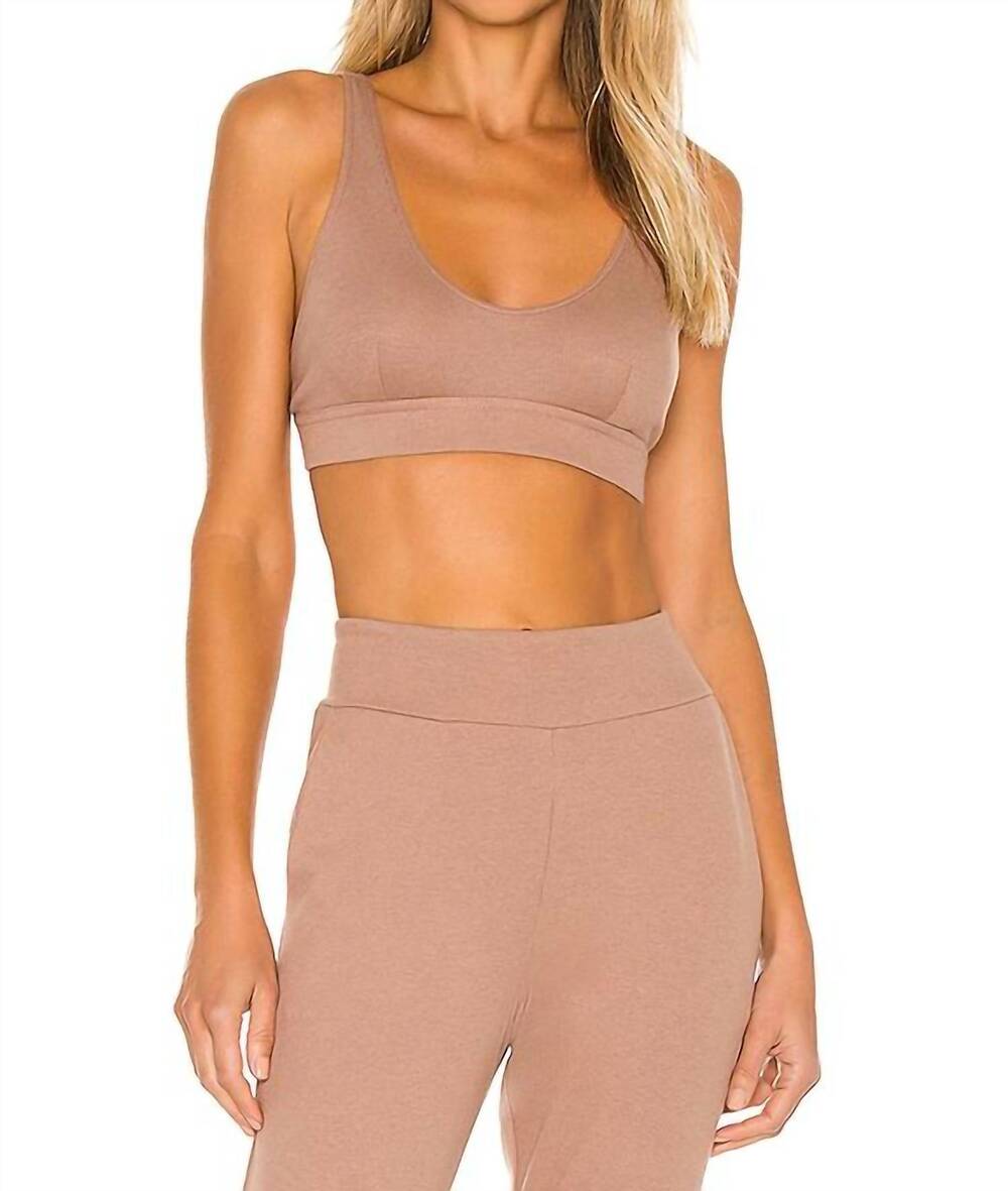 NEW COMMANDO luxury rib bralette in mushroom
